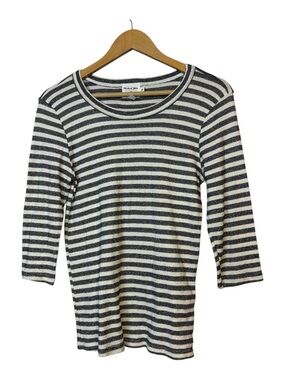 Michael Stars For Anthropologie Cotton Blend Striped 3/4 Sleeve Tee Size M/L